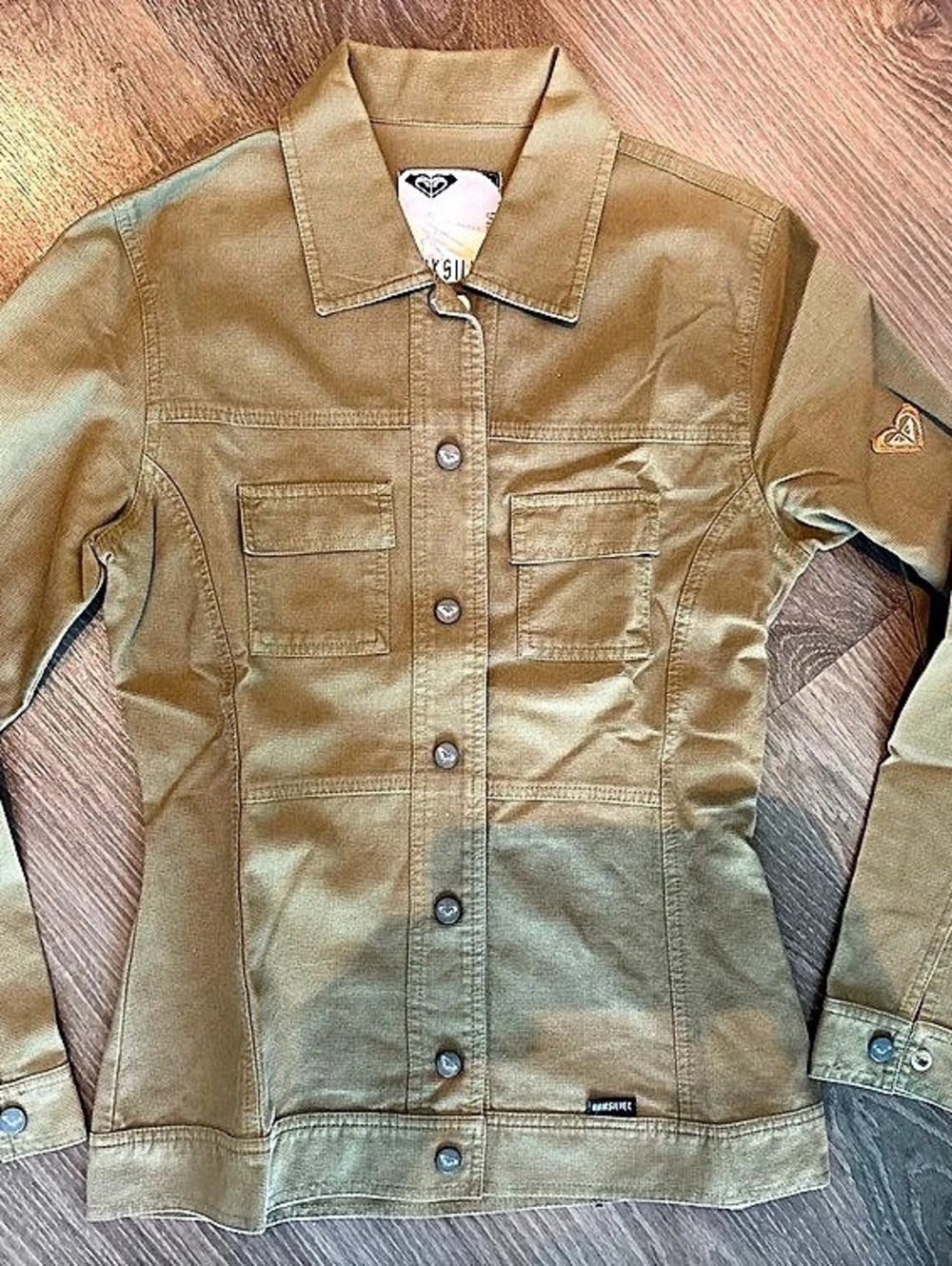 Roxy Cotton Utility Jacket in green Size Small